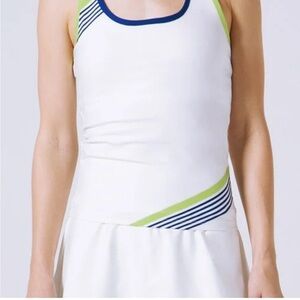 Workout/ Golf/Tennis Chic White and Navy Women's Tank Top